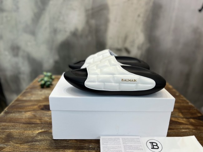 Balmain Quilted leather B-IT mules 10