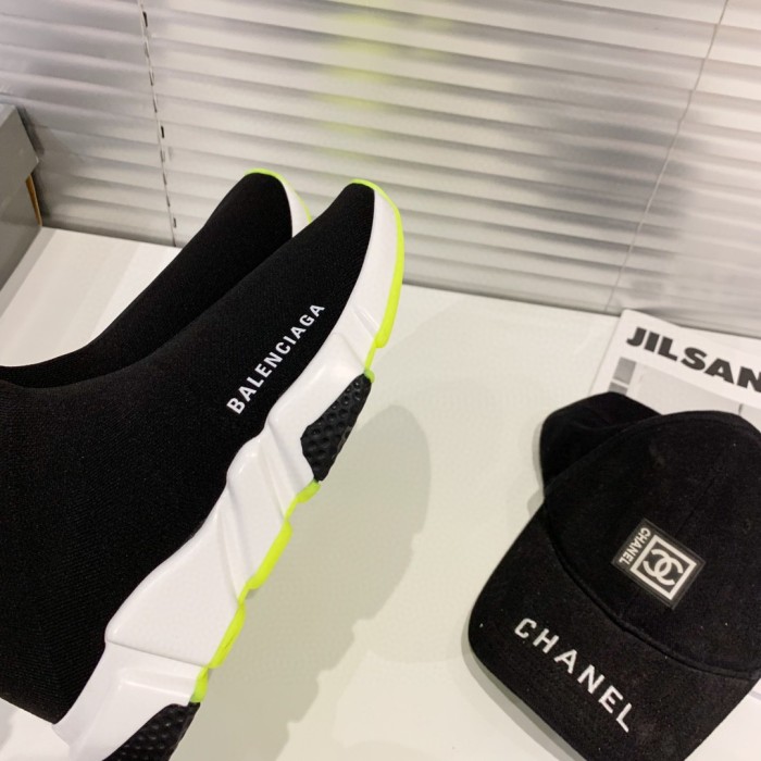Balenciaga Speed Trainer Black White Neon 2019