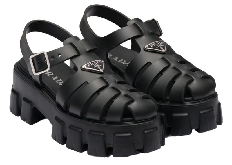 Prada Monolith Foam Rubber 55mm Sandals Black