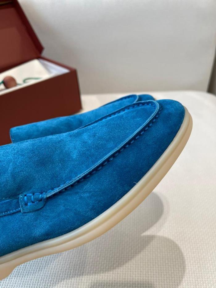 Loro Piana Summer Walk Loafers Suede Azure