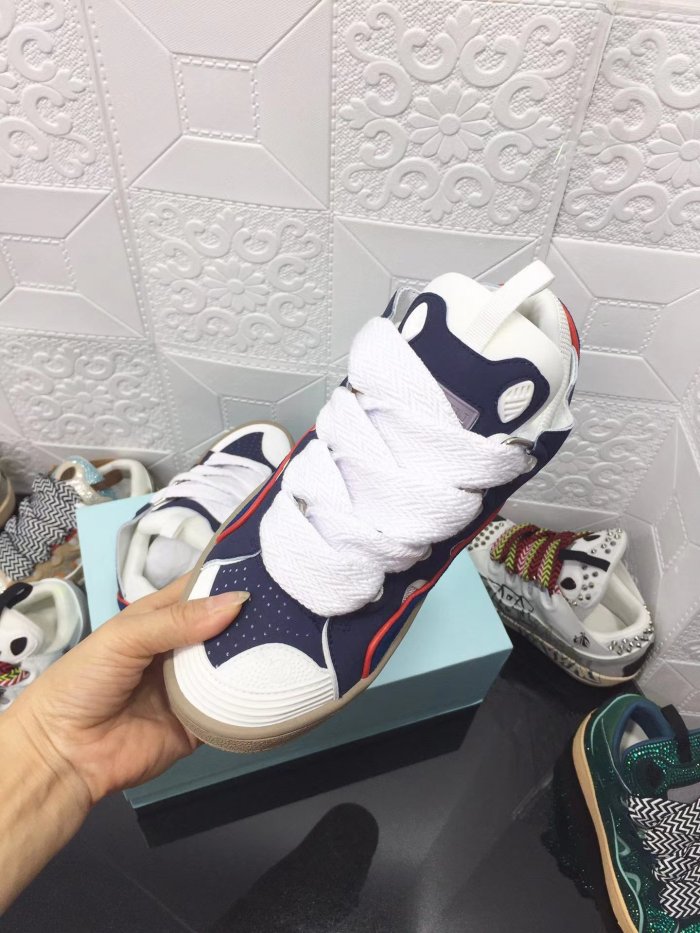 Lanvin Leather Curb blue and white color