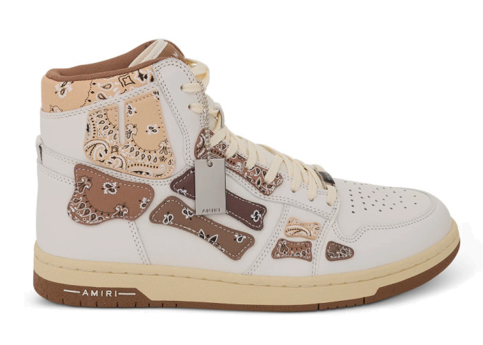 AMIRI Skel Top Hi Bandana Brown White
