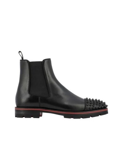 CHRISTIAN LOUBOUTIN Men's Black Leather Ankle Boots
