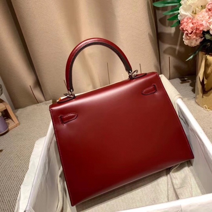 Handbags Hermes Kelly Box size:25 cm