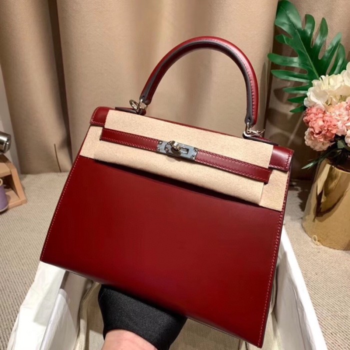 Handbags Hermes Kelly Box size:25 cm