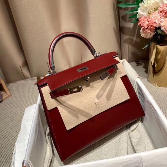 Handbags Hermes Kelly Box size:25 cm