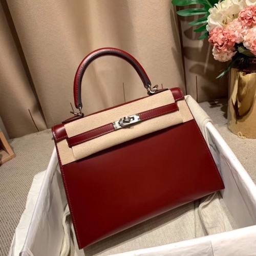 Handbags Hermes Kelly Box size:25 cm