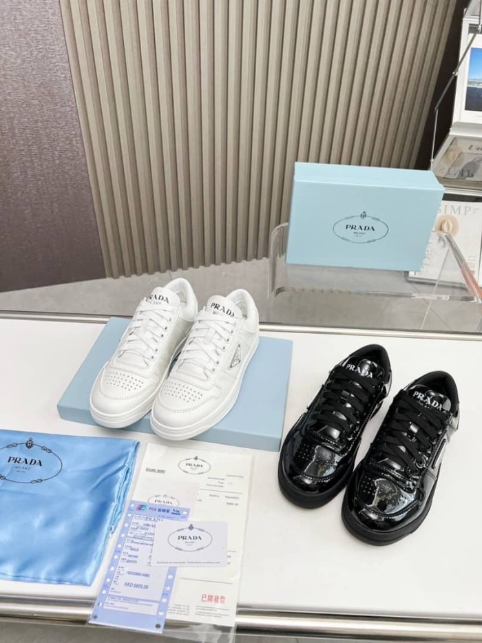 Prada Downtown Low Top Sneakers Leather