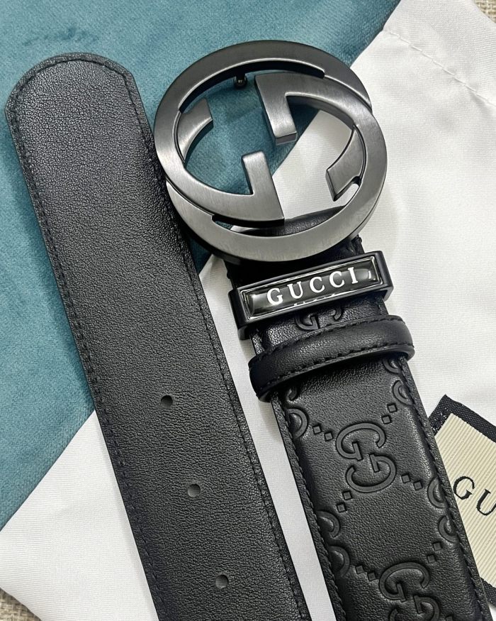 Streetwear Belt Gucci Signature size:3.8 Cm