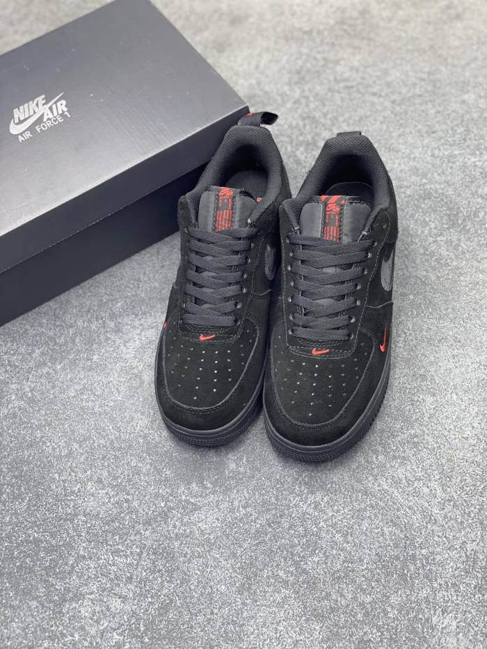 Nike Air Force 1 Low Multi-Swoosh Black Crimson