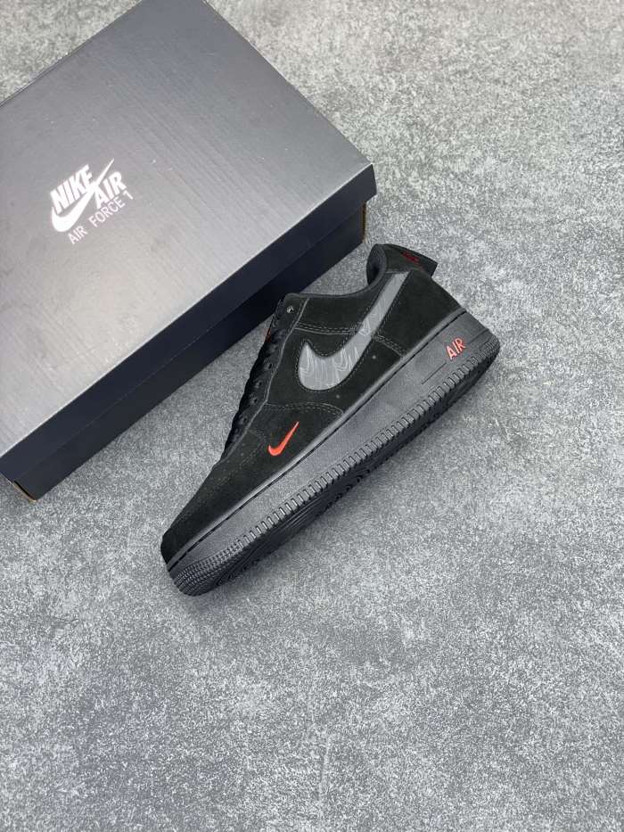Nike Air Force 1 Low Multi-Swoosh Black Crimson