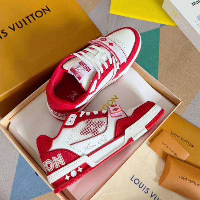 Louis Vuitton Trainer Red Monogram Denim