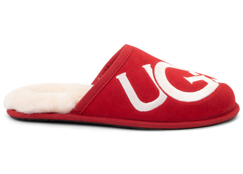 UGG Scuff Logo Slipper Samba Red Cream