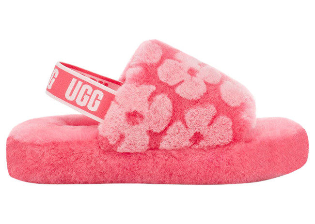 UGG Fluff Yeah Slide Poppy Strawberry Sorbet (Kids)