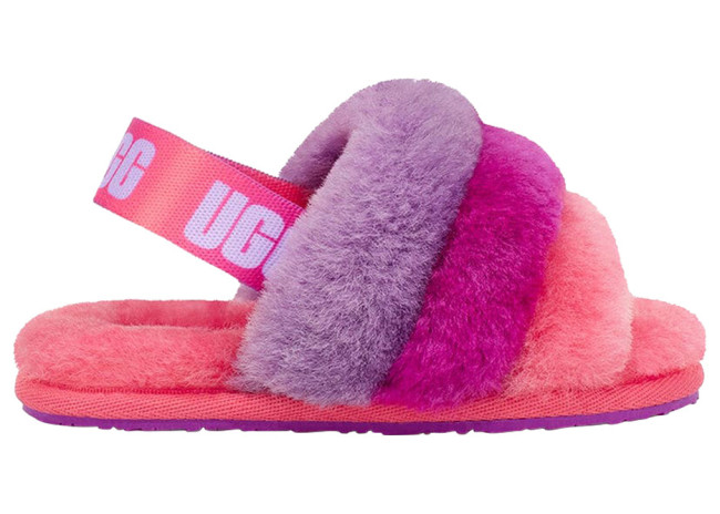 UGG Fluff Yeah Slide Purple Rainbow (Toddler)
