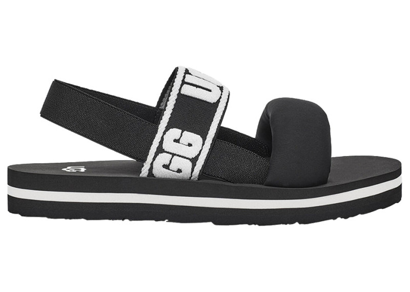 UGG Zuma Sling Slide Black White (Kids)