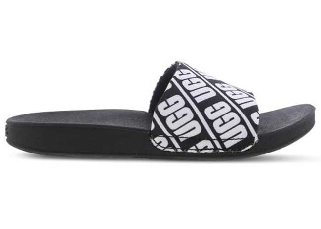 UGG Beach Slide Black White (Kids)