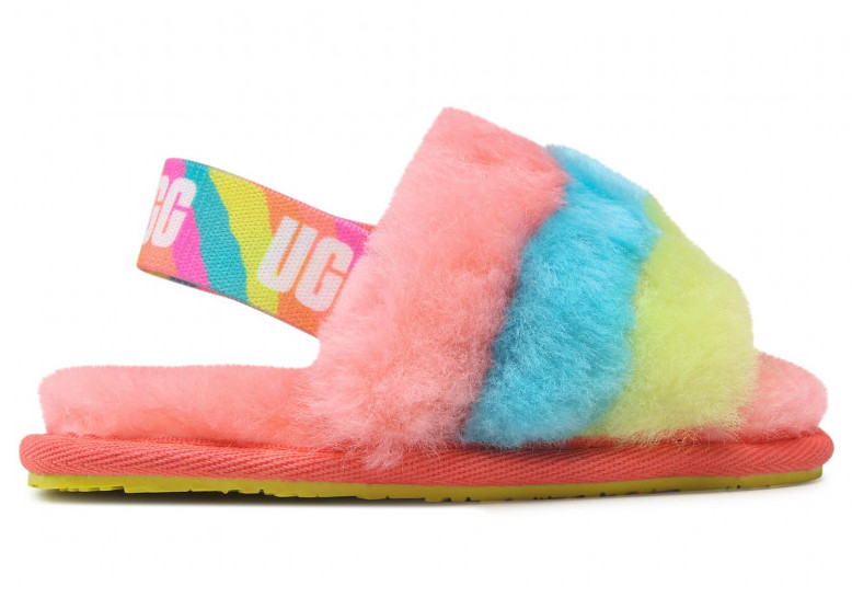 UGG Fluff Yeah Slide Peach Bliss Multi (Toddler)
