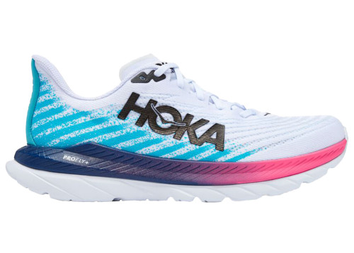 Hoka One One Mach 5 White Scuba Blue Pink