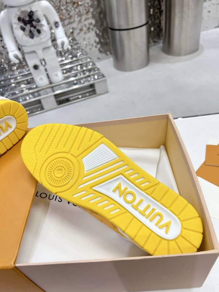Louis Vuitton Trainer White Yellow Monogram