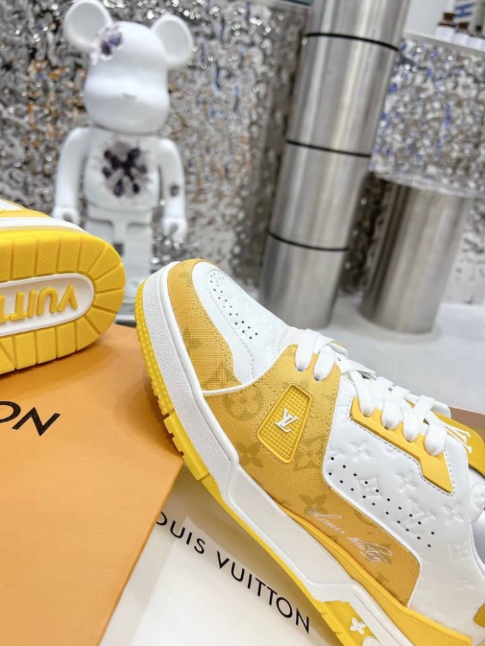 Louis Vuitton Trainer White Yellow Monogram