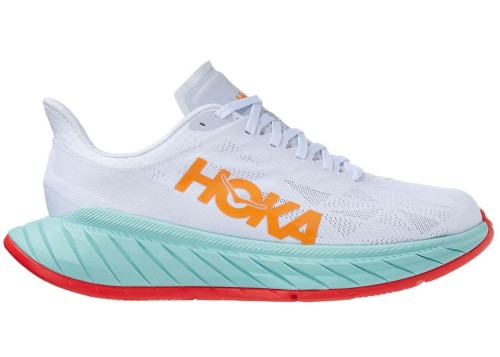 Hoka One One Carbon X 2 White Blazing Orange