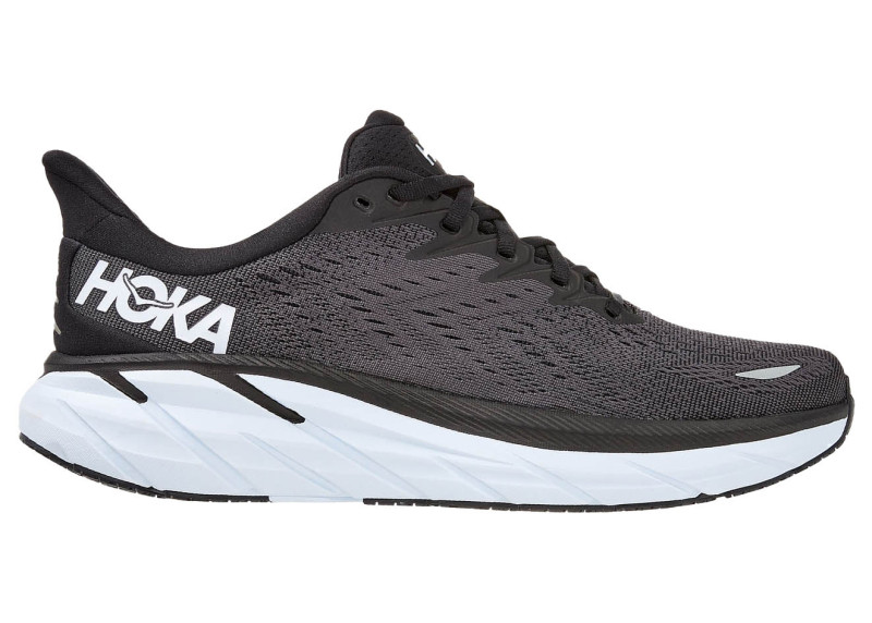 Hoka One One Clifton 8 Black White (Wide)