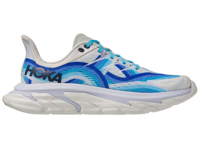 Hoka One One Clifton Clifton Edge Geometric White Dazzling Blue (All Gender)