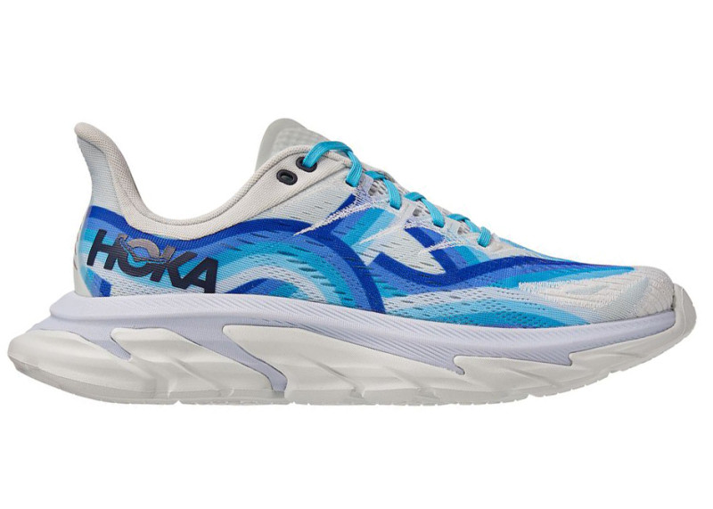 Hoka One One Clifton Clifton Edge Geometric White Dazzling Blue (All Gender)