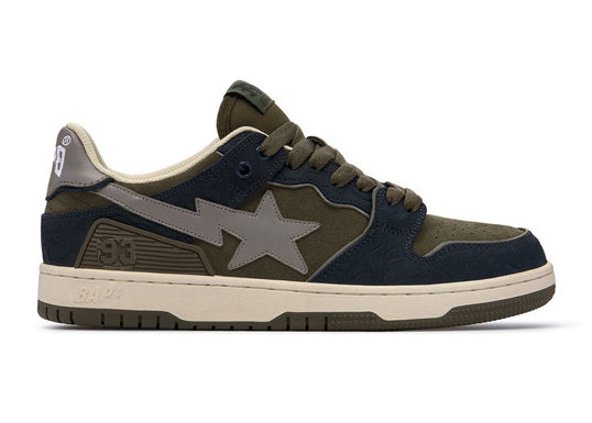 A Bathing Ape Bape SK8 Sta Navy Khaki Grey