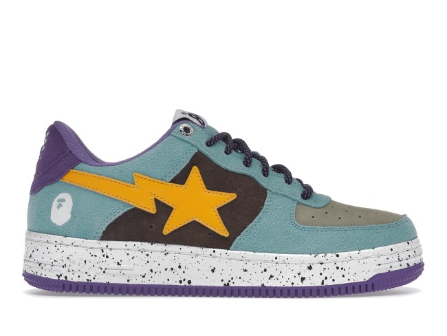 A Bathing Ape Bape Sta Teal Brown Yellow Suede