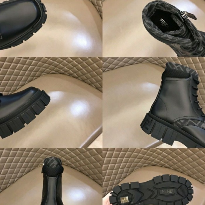 Fendi Force Black leather ankle boots