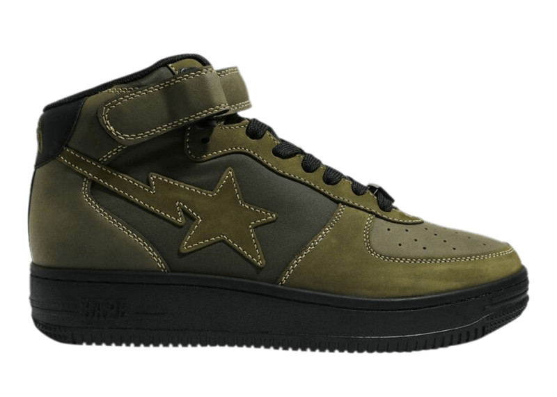 A Bathing Ape Bape Sta Mid Military Olive Green