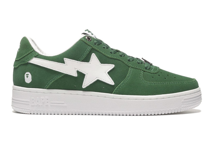 A Bathing Ape Bape Sta Low Green Suede