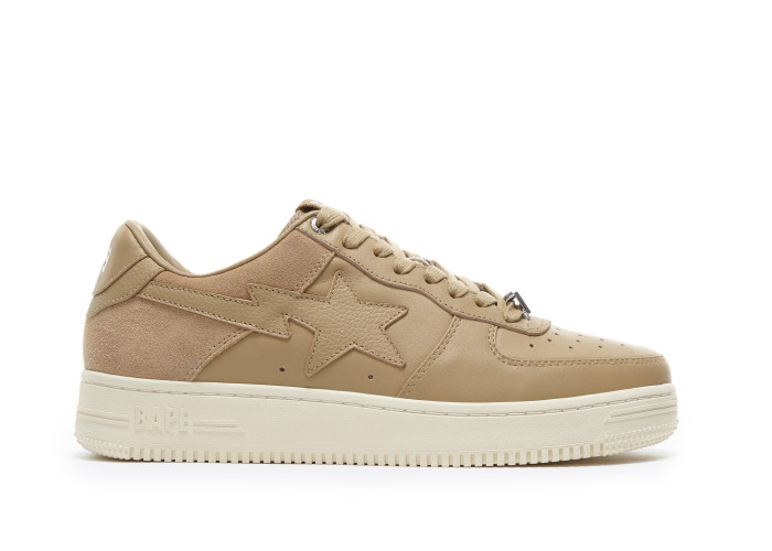 A Bathing Ape Bape Sta Low Suede Heel Beige