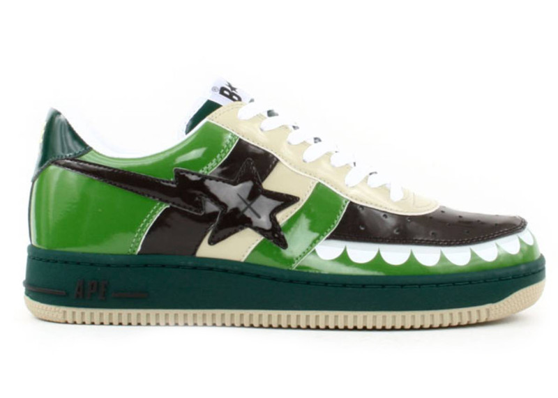 A Bathing Ape Bape Sta Low KAWS Chompers Green