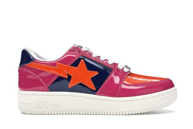A Bathing Ape Bape Sta Low Color Block Pink Orange Navy