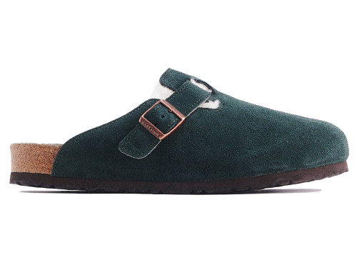 Birkenstock Boston Shearling Kith Scarab Green