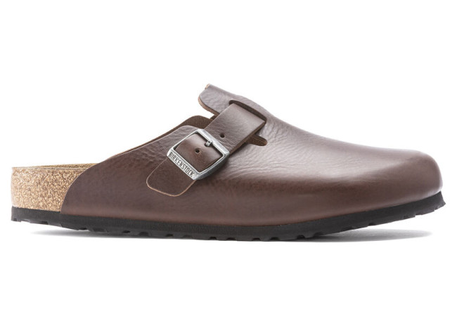 Birkenstock Boston Grip Leather Vintage Roast Brown