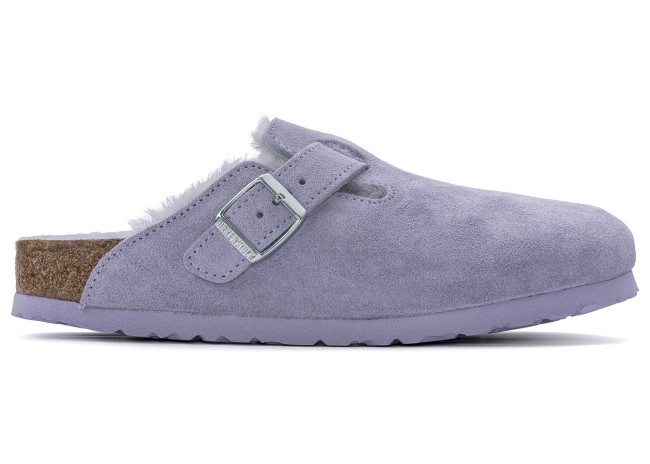 Birkenstock Boston Shearling Suede Purple Fog