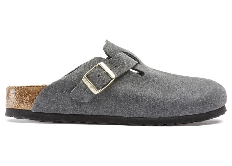 Birkenstock Boston Soft Footbed Suede Dark Grey