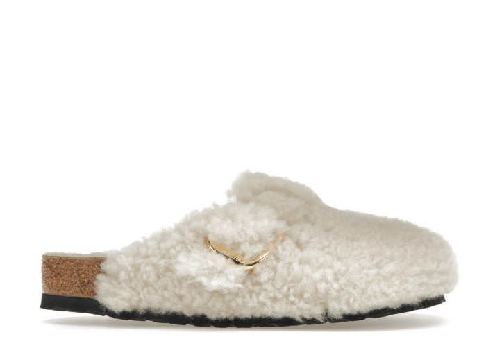 Birkenstock Boston Big Buckle Shearling Egg Shell