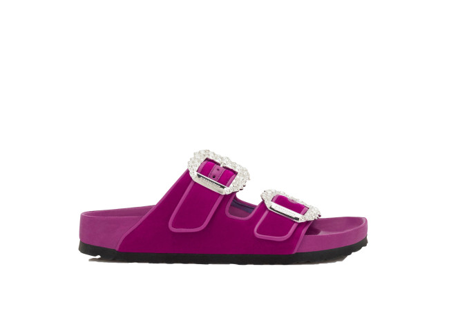 Birkenstock Arizona Manolo Blahnik Fuchsia Velvet