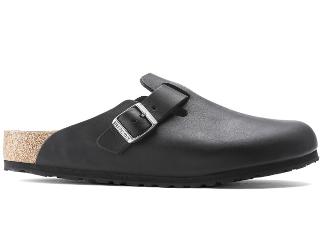Birkenstock Boston Grip Leather Vintage Wood Black