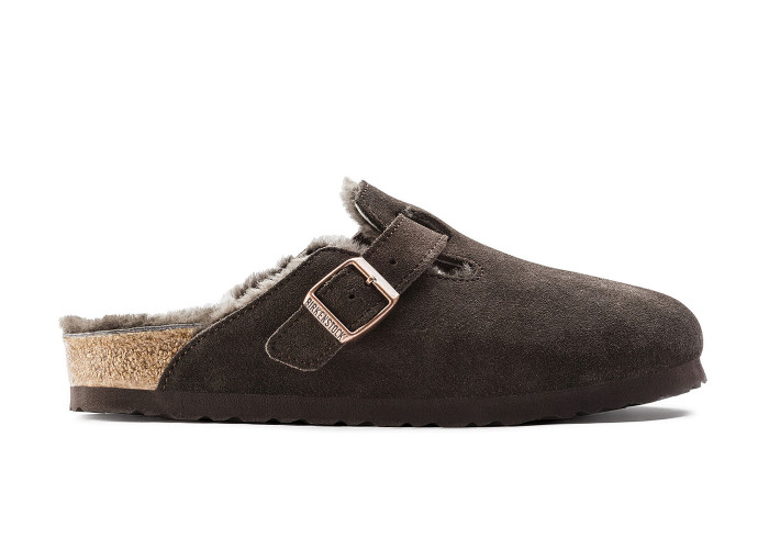 Birkenstock Boston Shearling Suede Leather Mocha