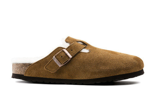 Birkenstock Boston Shearling (Medium/Narrow Fit) Suede Leather Mink