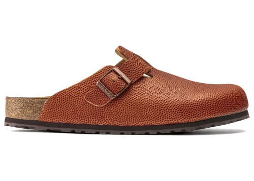 Birkenstock Boston Horween Embossed Natural Leather Ginger Brown