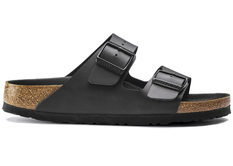 Birkenstock Arizona Birko Flor Black Black Foot Bed