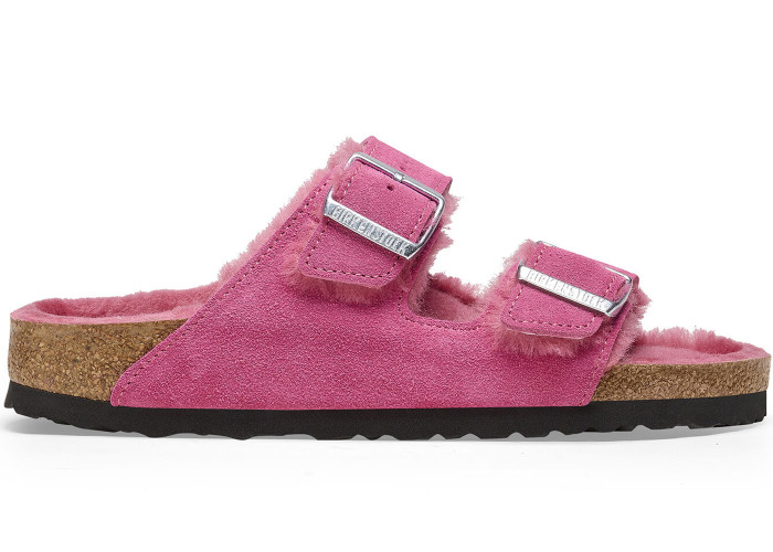 Birkenstock Arizona Shearling Suede Fuchsia Tulip