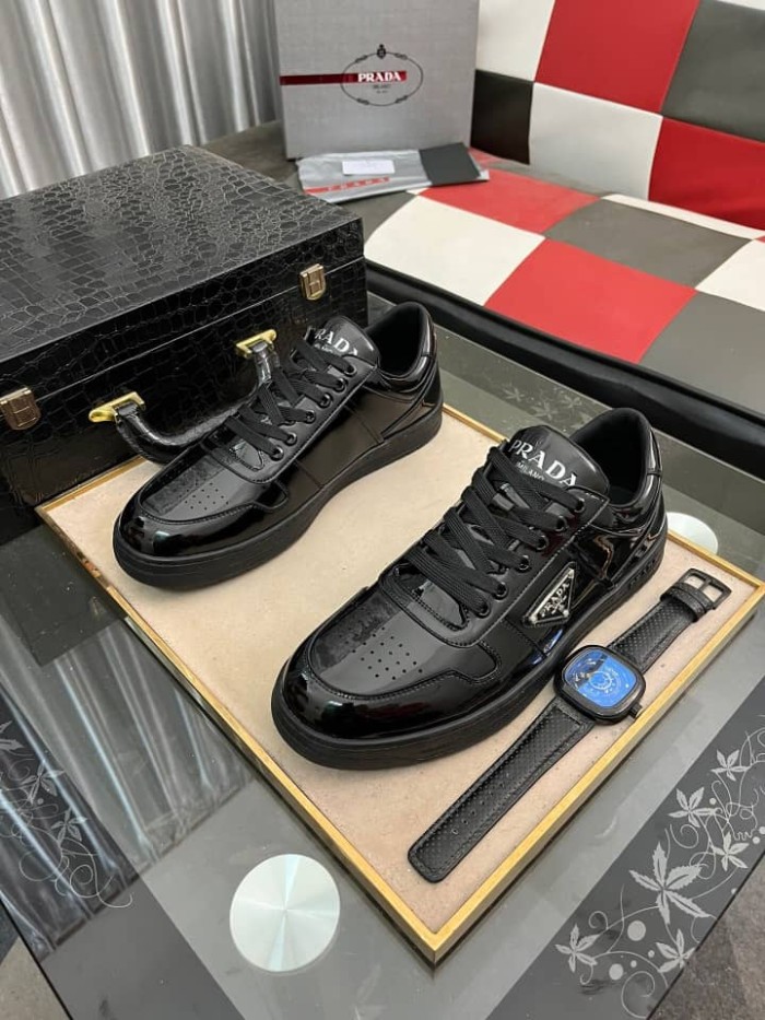 Prada Downtown patent leather sneakers Black